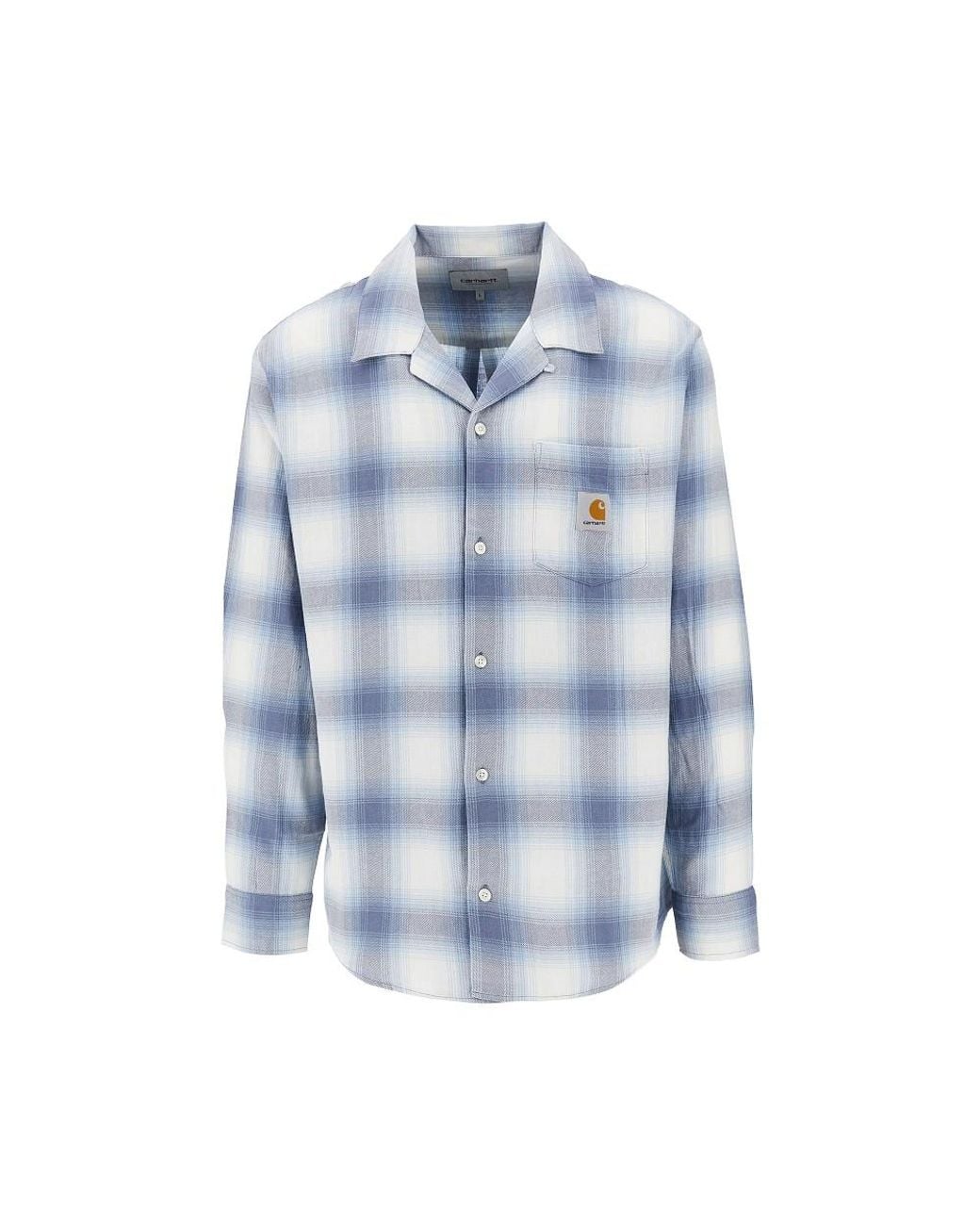 Carhartt Blue Tyers Check Cotton Shirt for men