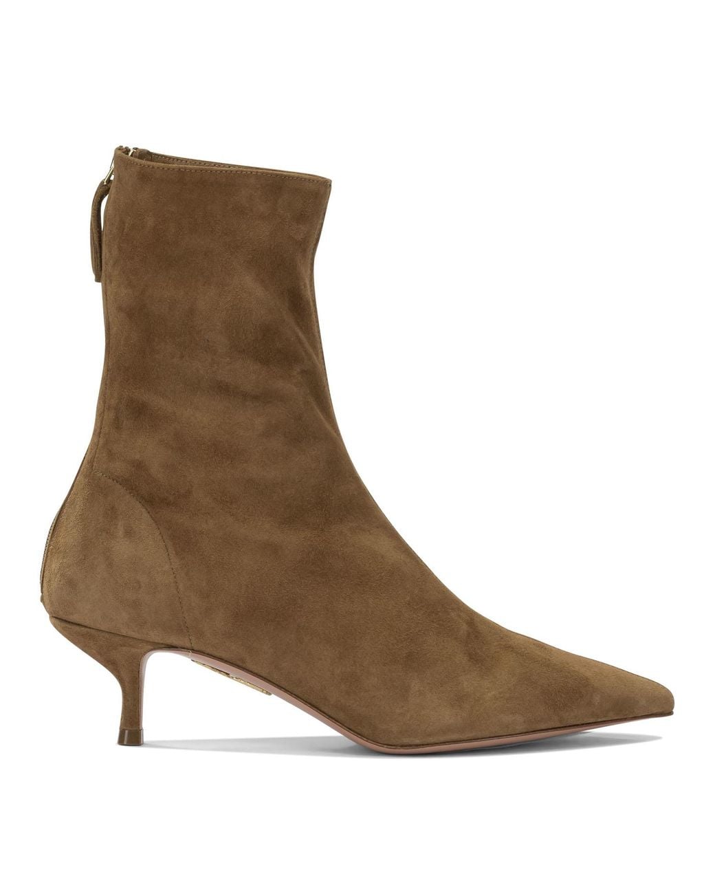 Aquazzura Brown "Montmartre 50Mm" Ankle Boots With Zipper