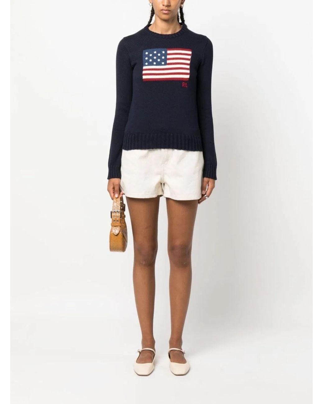 Polo Ralph Lauren Black Cotton Jersey With Flag