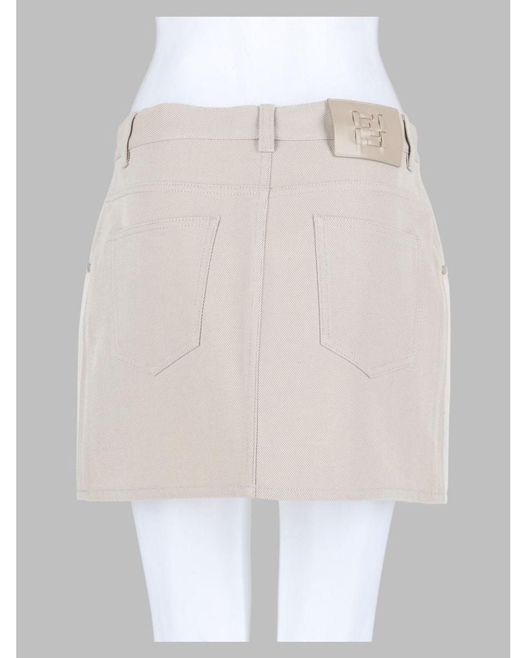 Fendi White 100% Cotton Mini Skirt Made