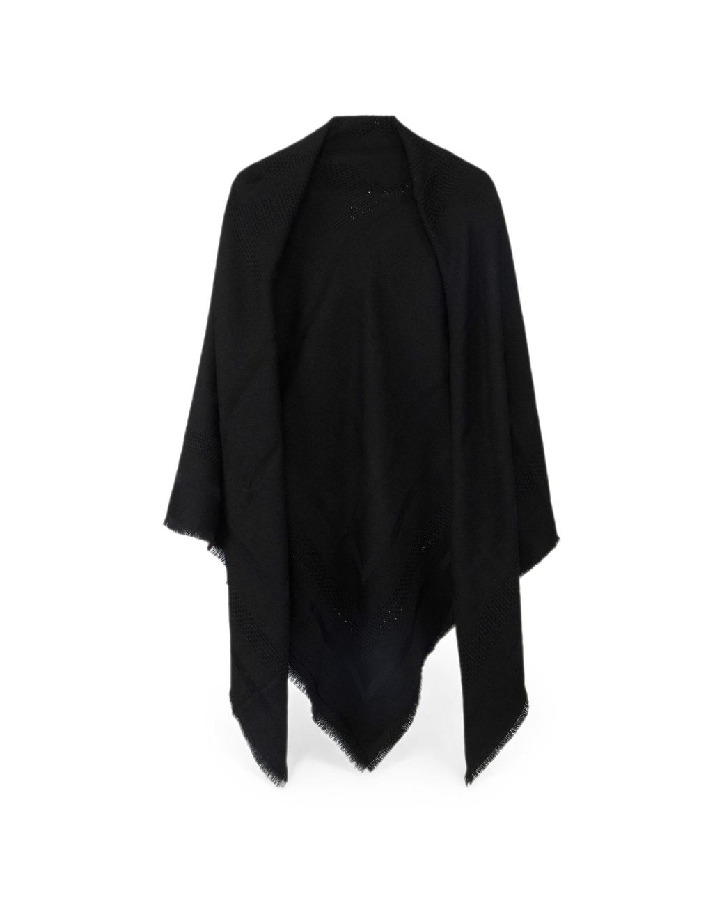 Elisabetta Franchi Black Wool Cape Outerwear