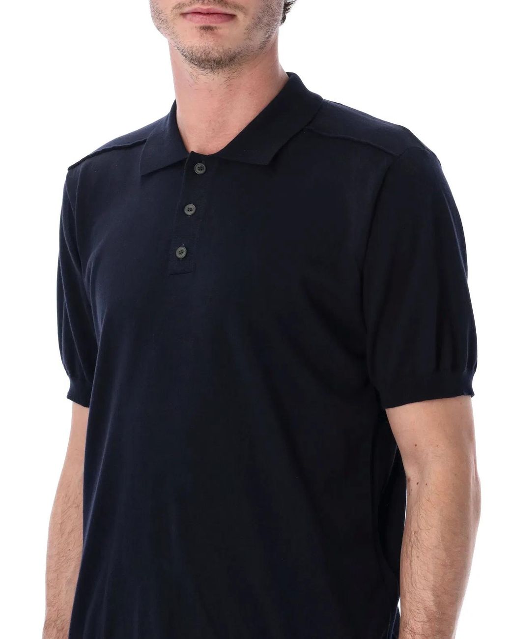 C P Company Black C.P.Company Short Sleeve Polo Sweater for men