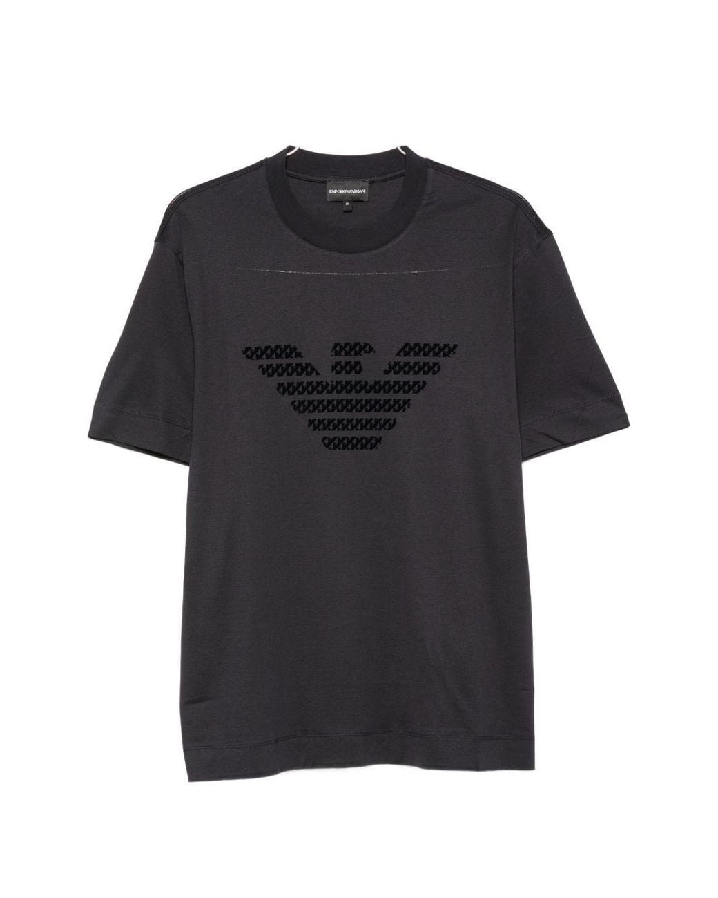 Emporio Armani Black Lyocell And Cotton Blend T-Shirt With Logo for men