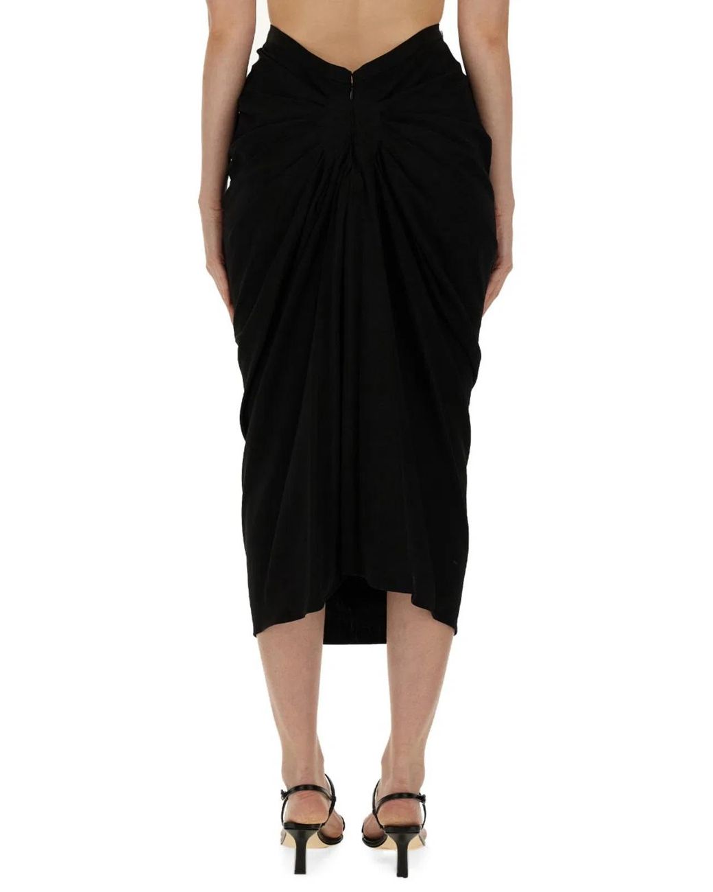 Dries Van Noten Black Skirt With Drape