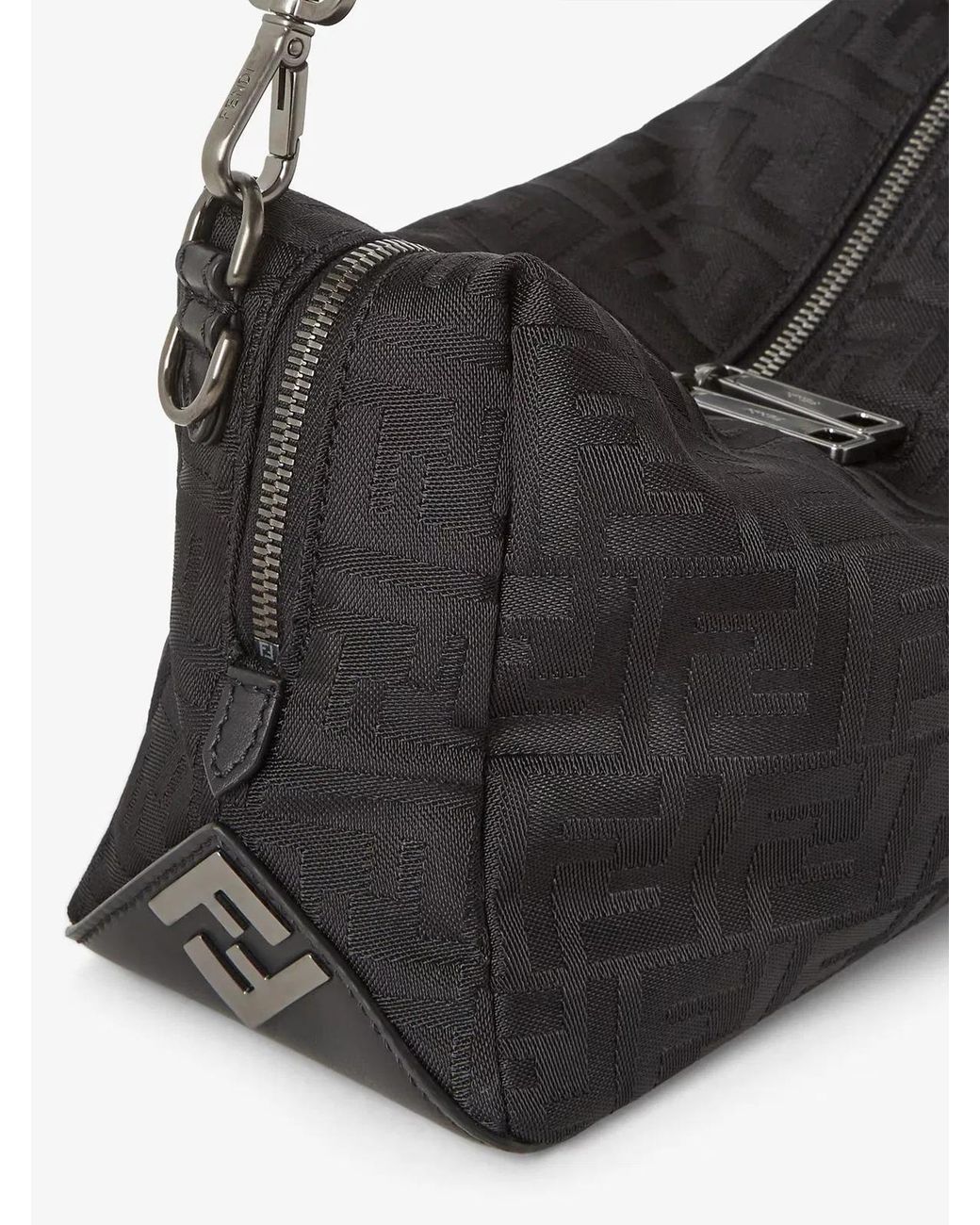 Fendi Black Medium Squared Ff Bag for men