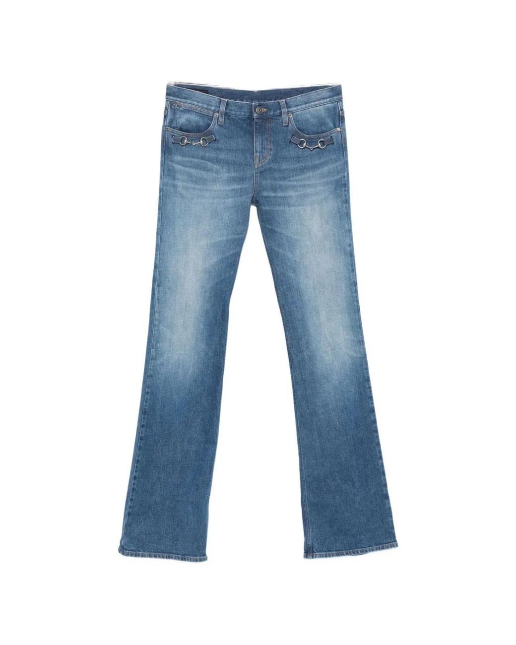 Gucci Blue Bootcut Mid Rise Jeans