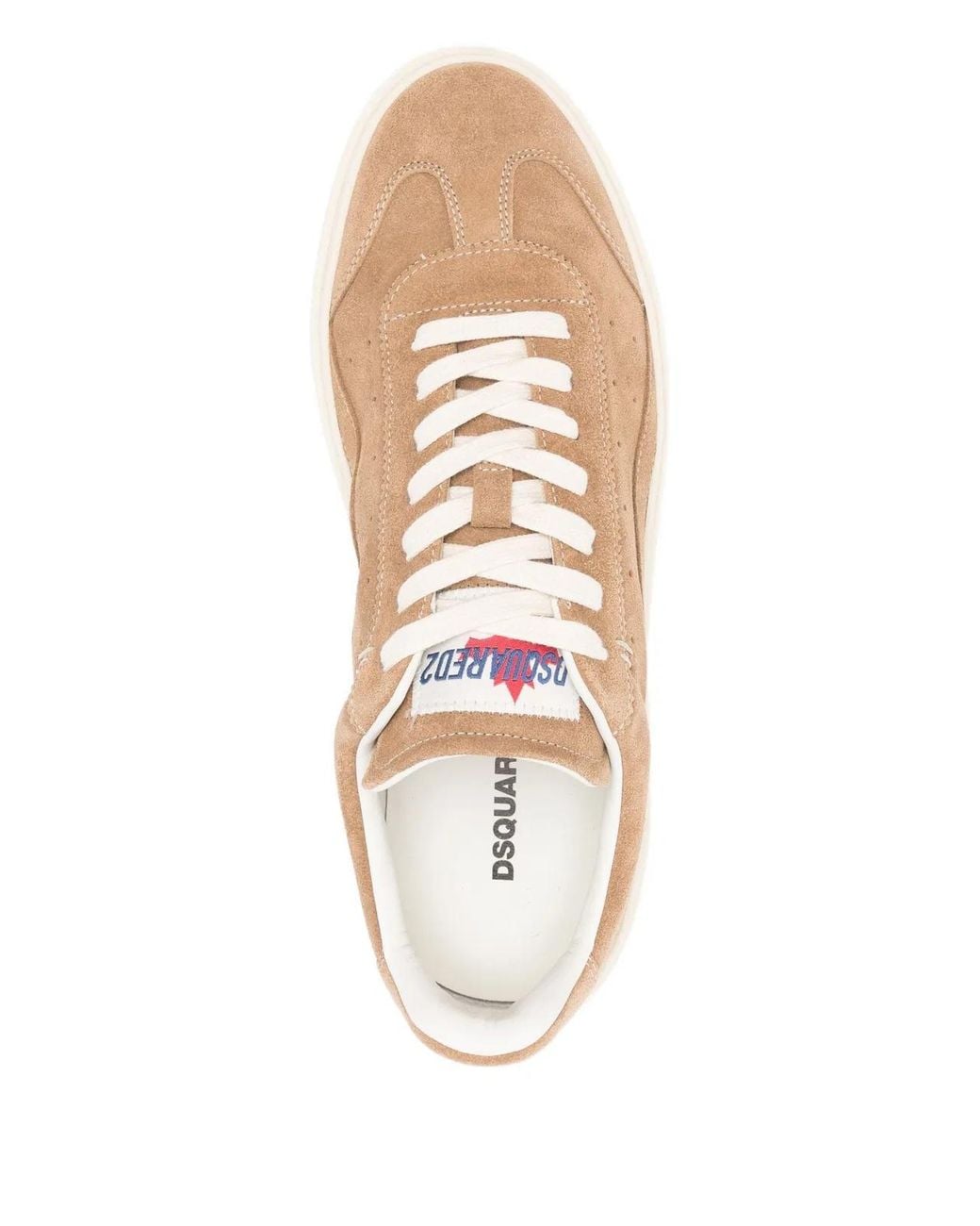 DSquared² Natural Calf Leather Goat Leather Rider Sneakers for men