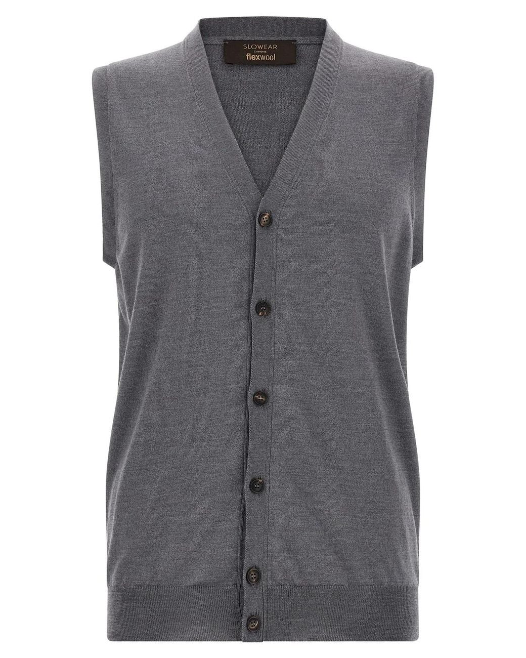 Zanone Gray Flexwool Vest for men