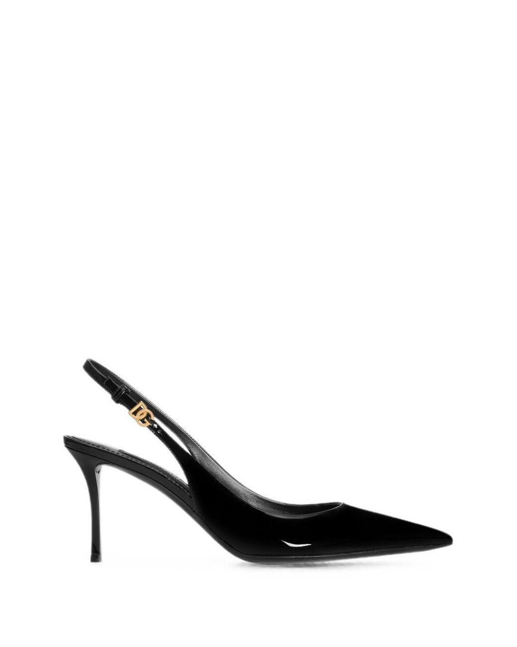Dolce & Gabbana Black Dolce & Gabbana Patent Leather Slingback