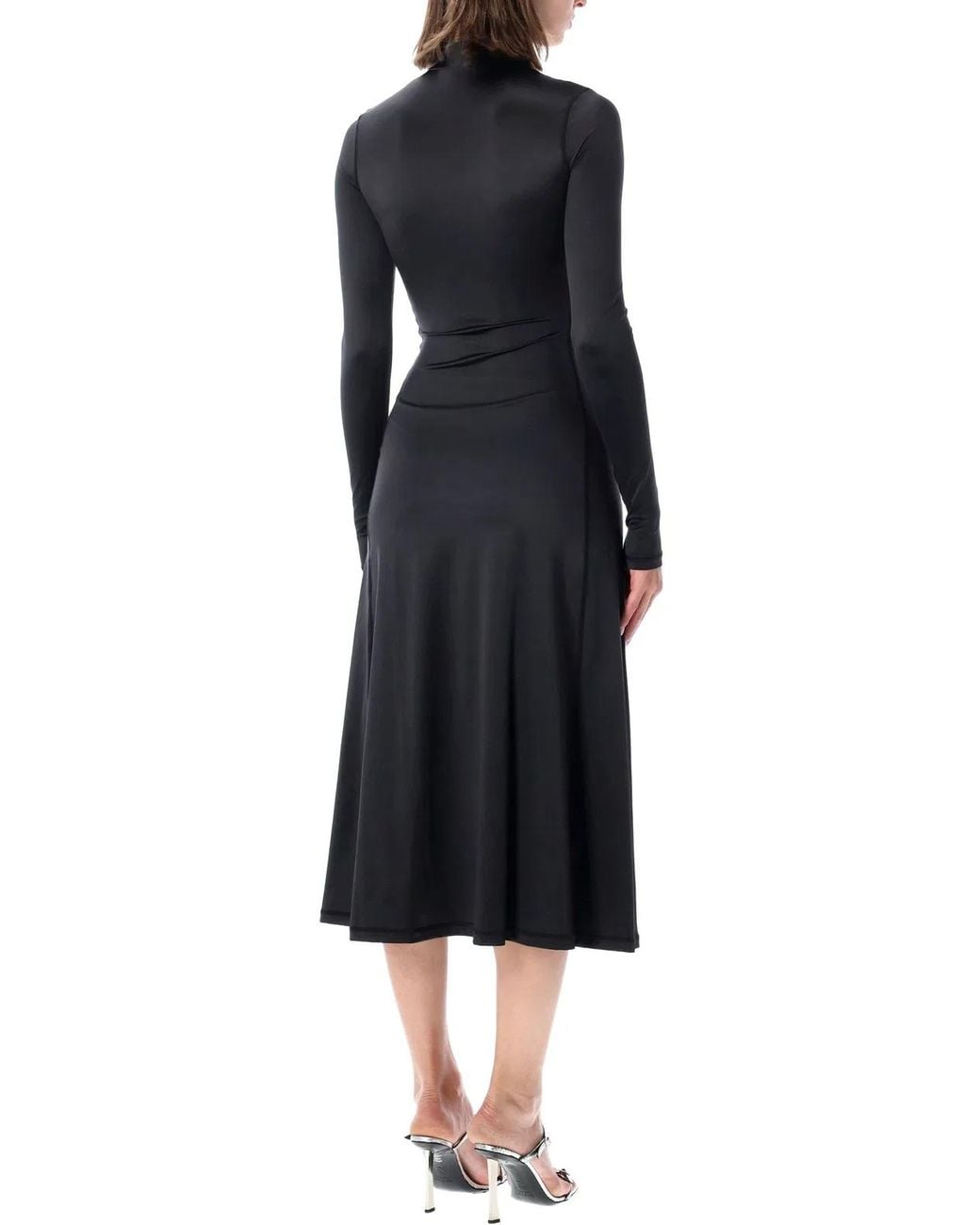 DIESEL Black Ungo Turtleneck Midi Dress