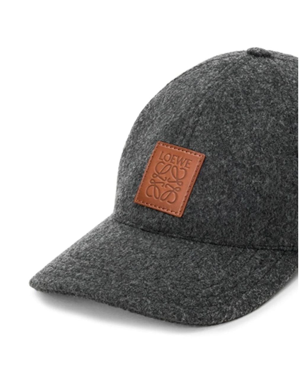 Loewe Gray Patch Wool Cap for men