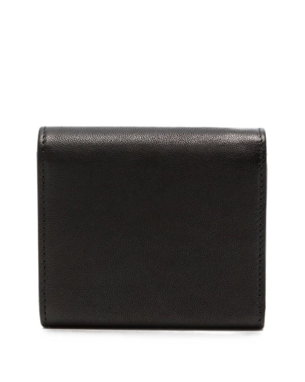 Miu Miu Black Logo-Embossed Trifold Wallet