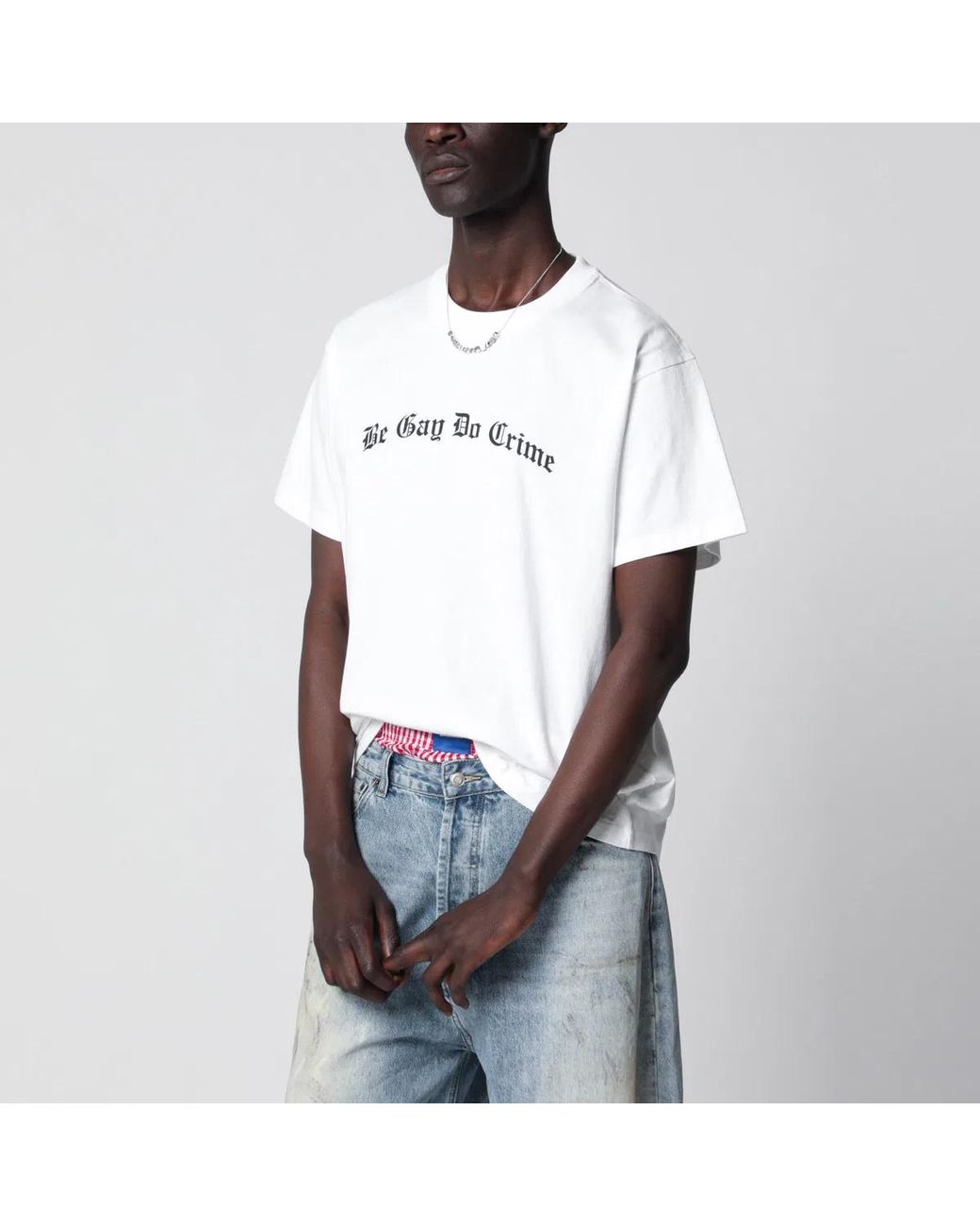 DAGGER White Be Gay Do Crime T-Shirt for men