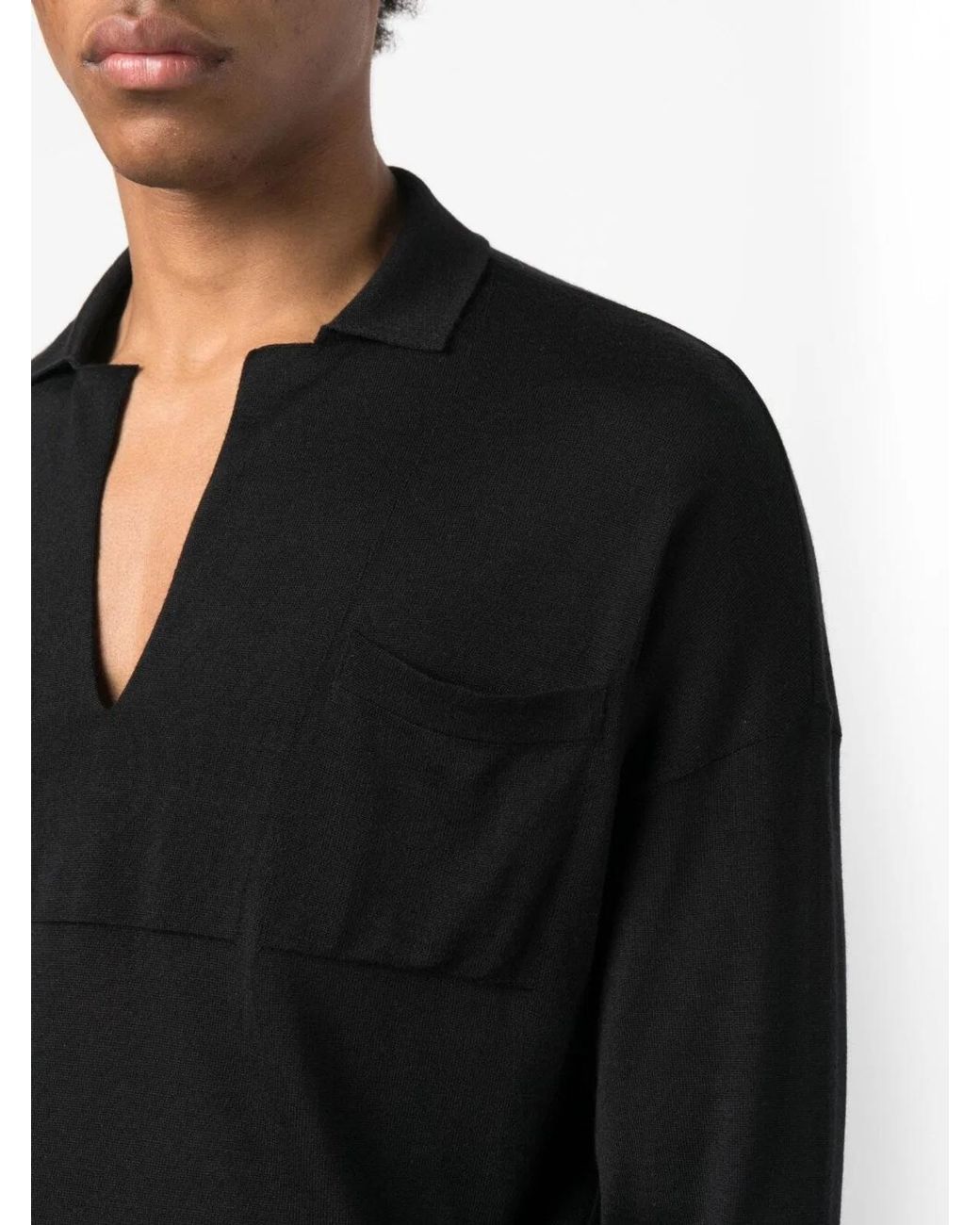 Saint Laurent Black Rich Wool-Silk Sweatshirt for men