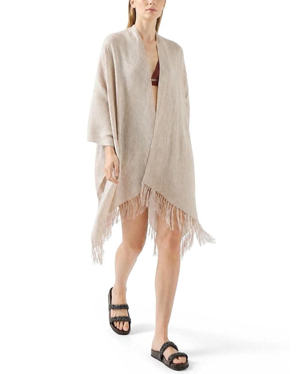 Brunello Cucinelli Natural Poncho