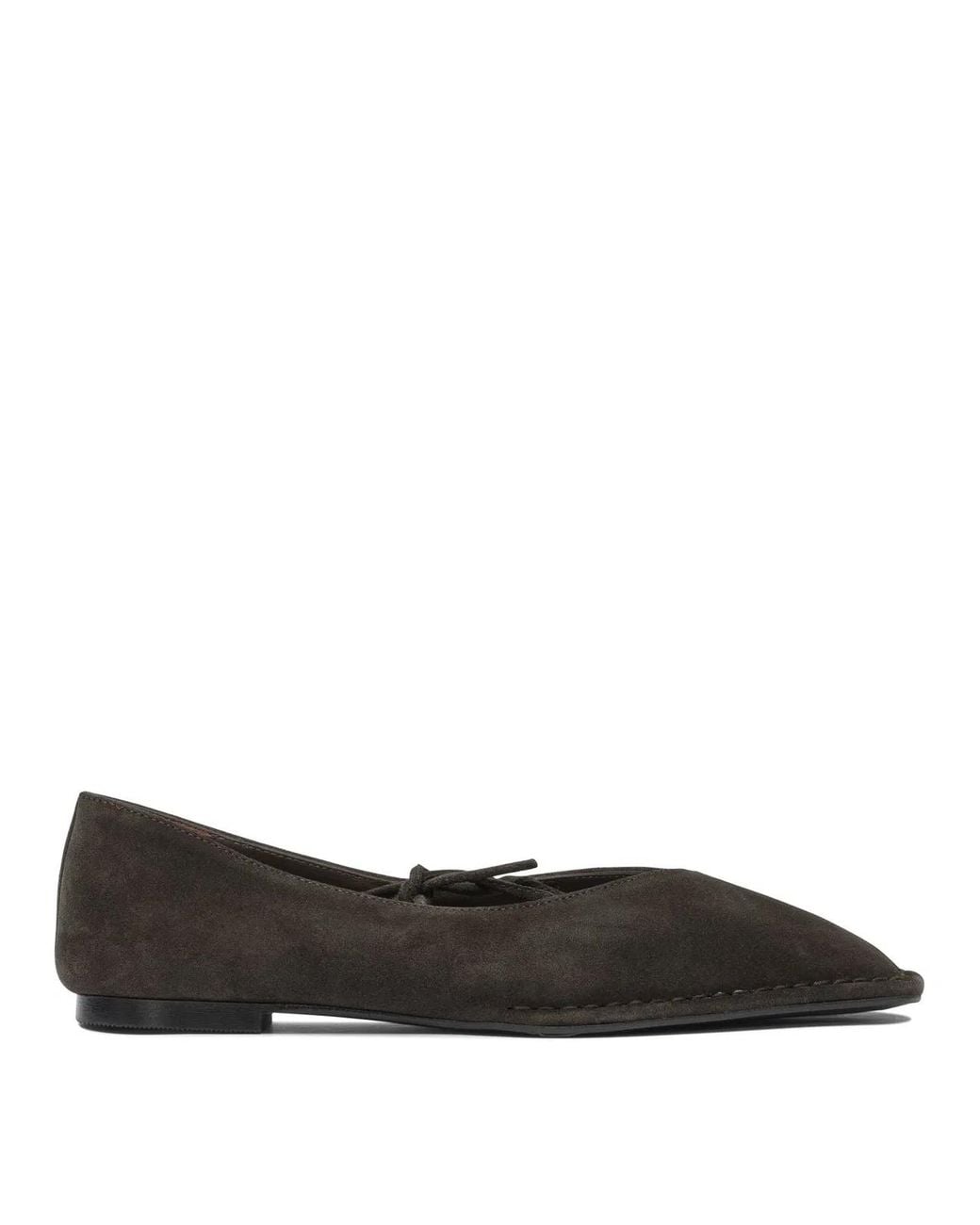 Alohas Black Sway Suede Coffee Leather Ballet Flats