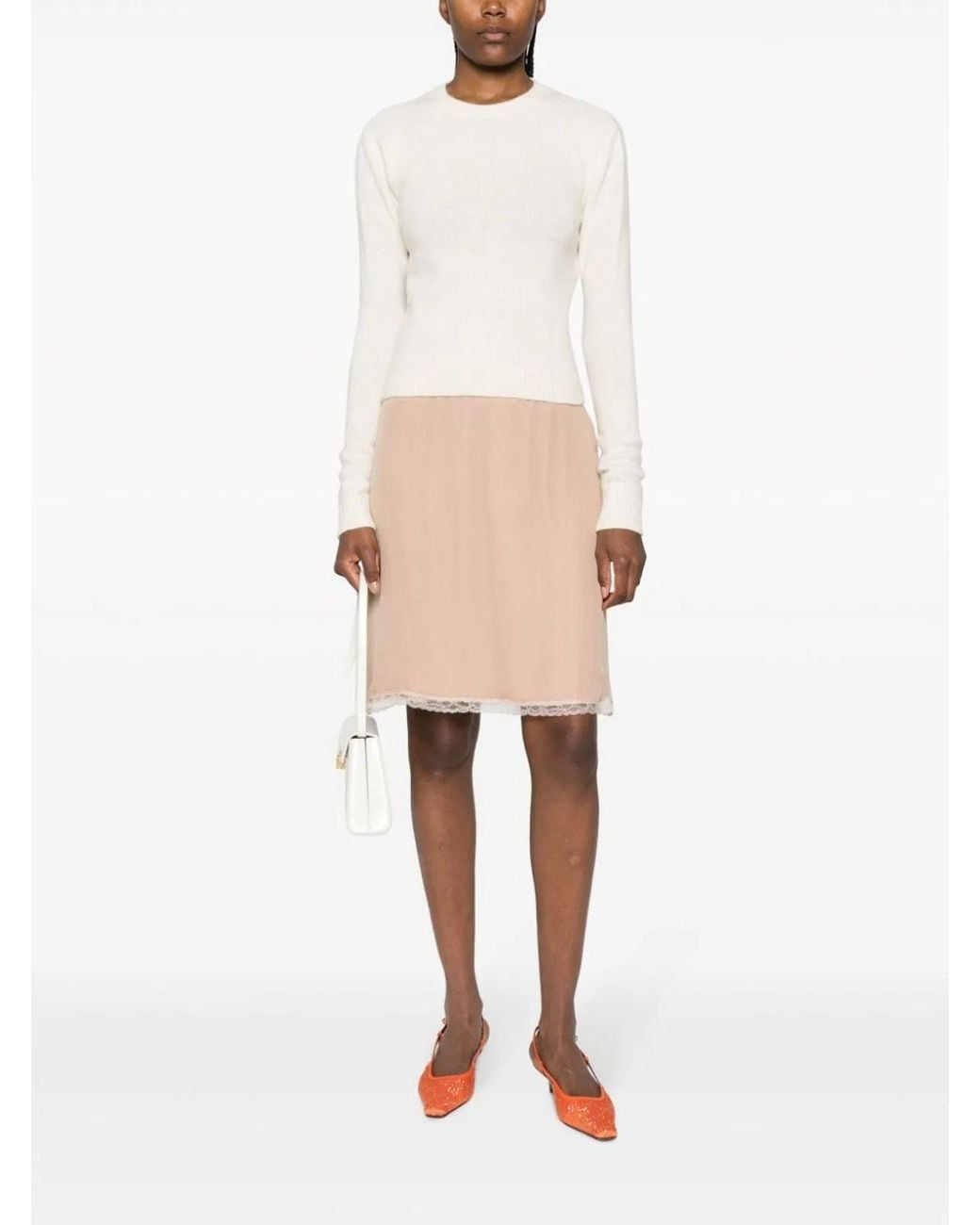Gucci Natural Silk Chiffon Skirt