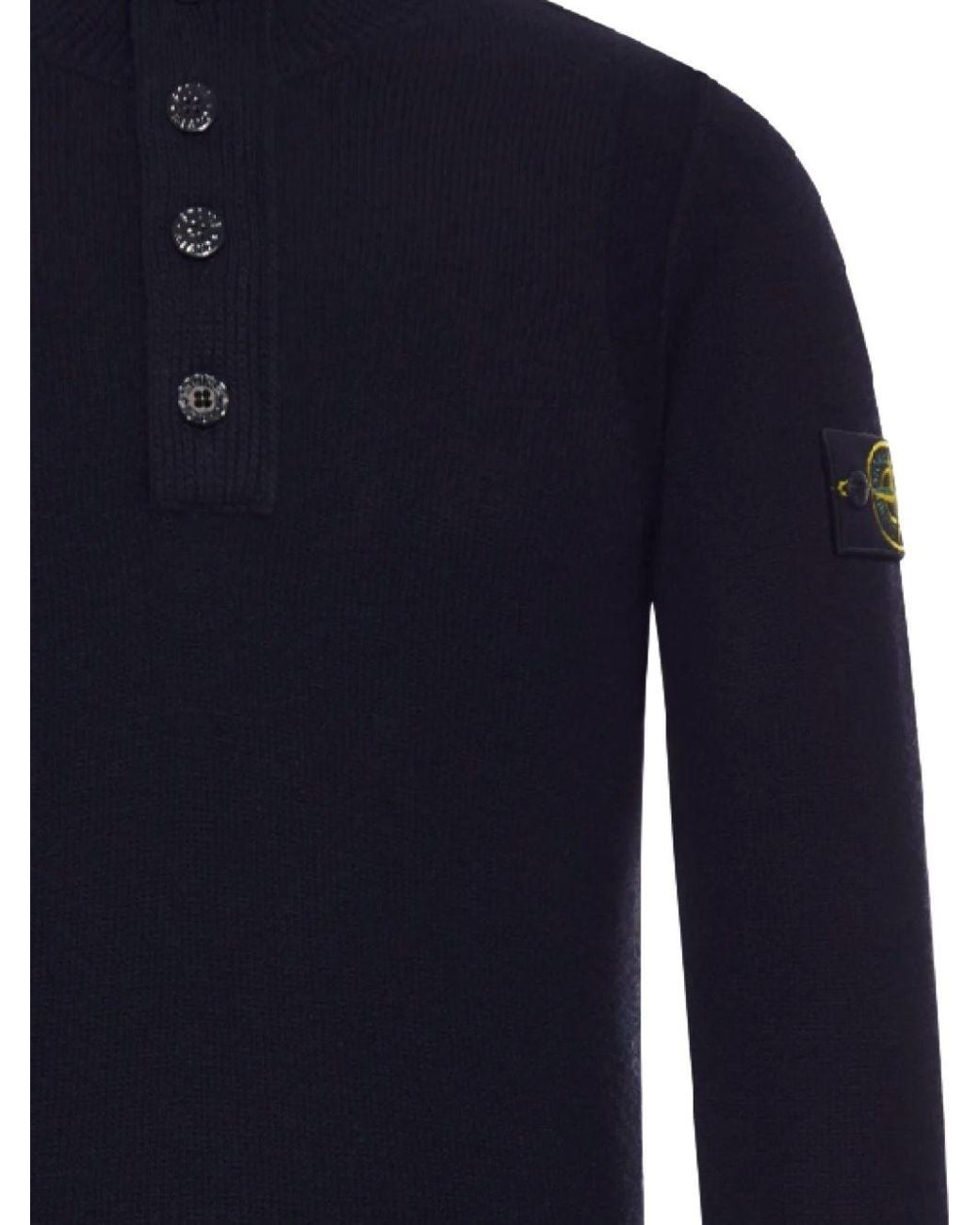 Stone Island Blue Long Sleeve Polo Shirt for men