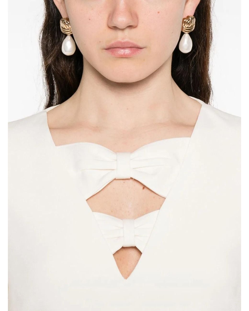 Valentino White Wool And Silk Blend Short Dress