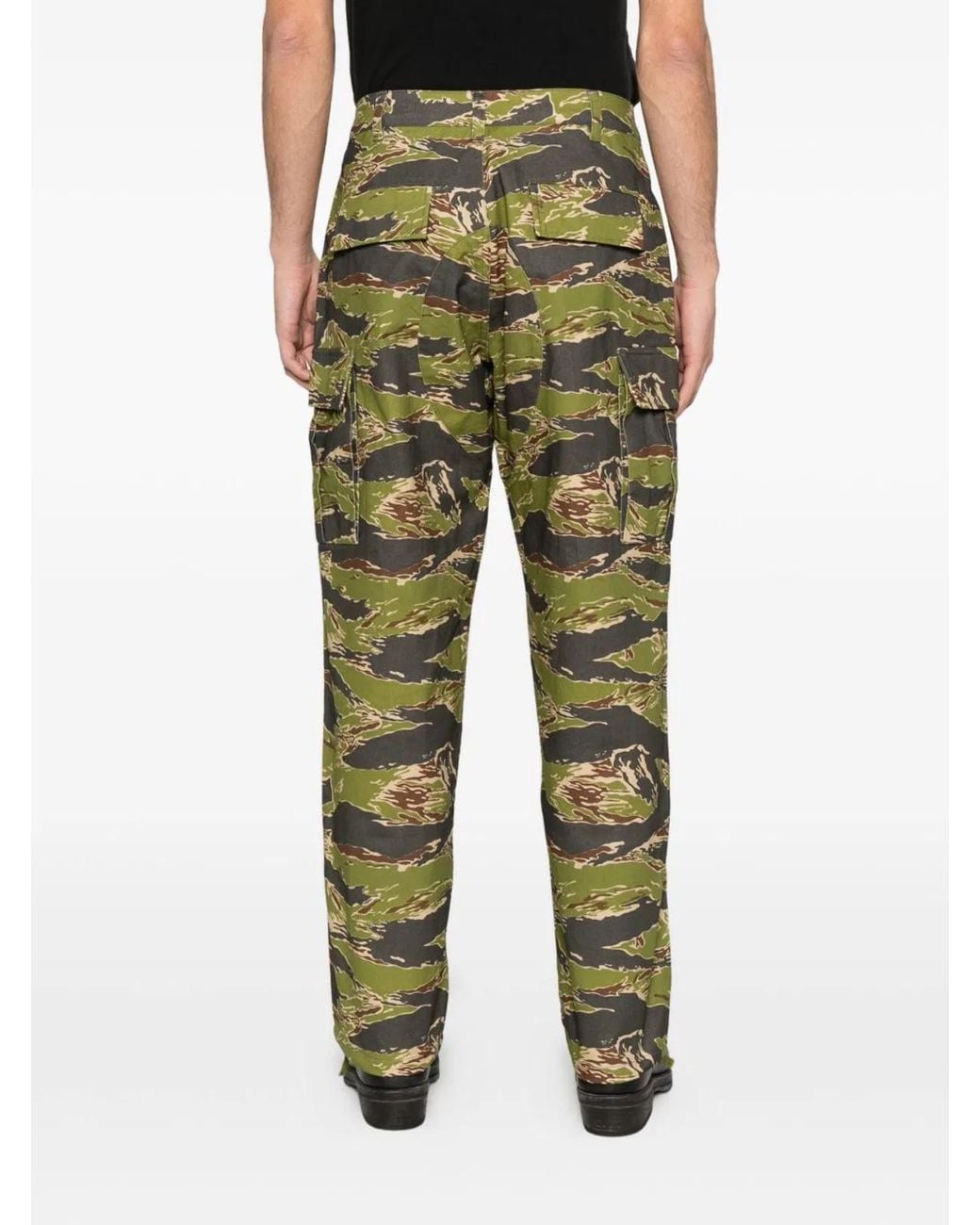 BBCICECREAM Green Cotton Cargo Trousers for men