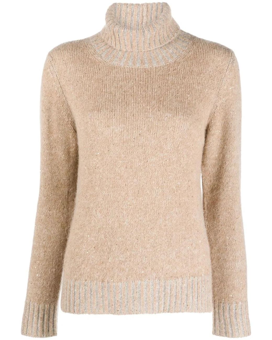Fabiana Filippi Natural Wool Blend Turtleneck Sweater