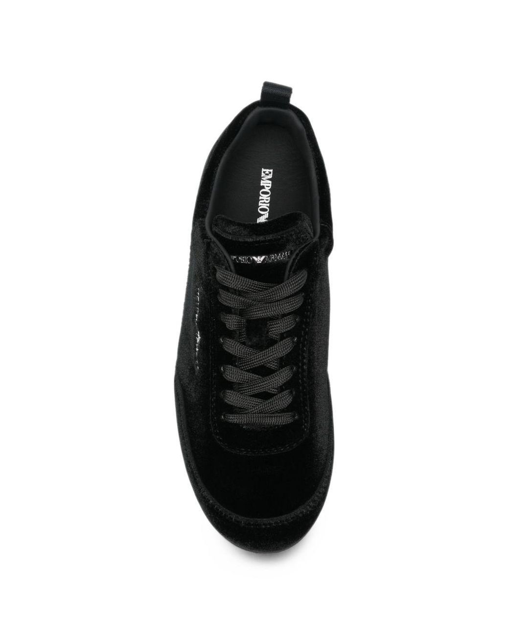Emporio Armani Black Velvet Sneakers