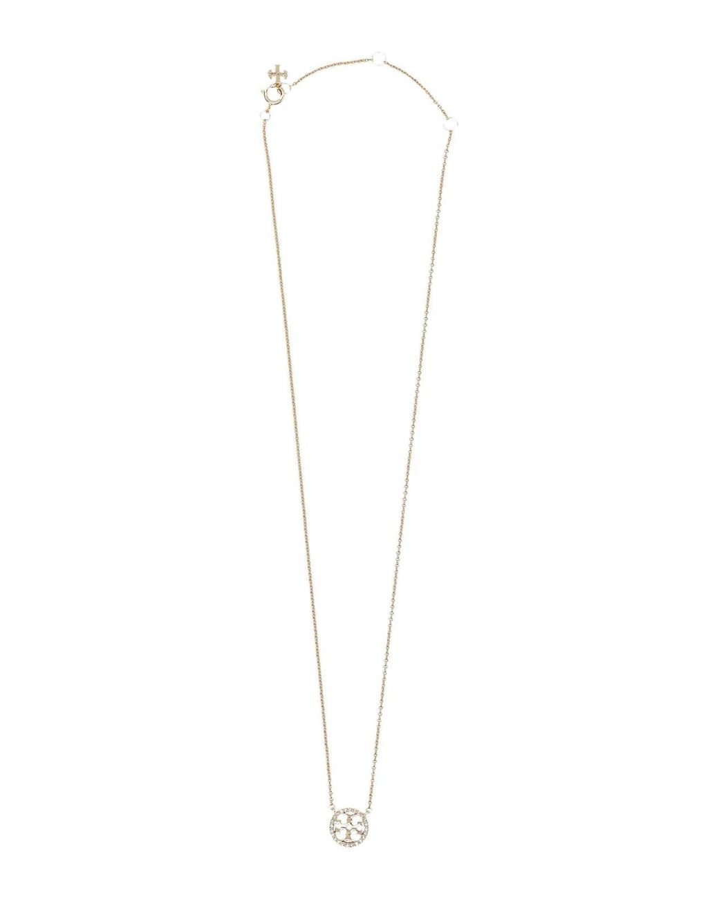 Tory Burch White Collana Miller Pavè