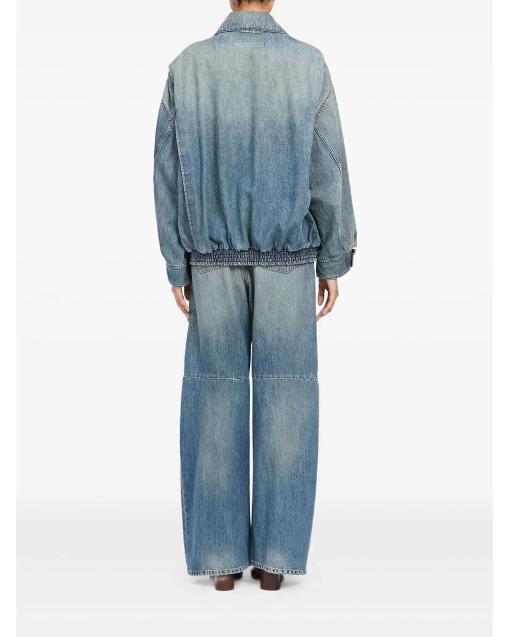 MM6 by Maison Margiela Blue Front Zip Fastening Jacket
