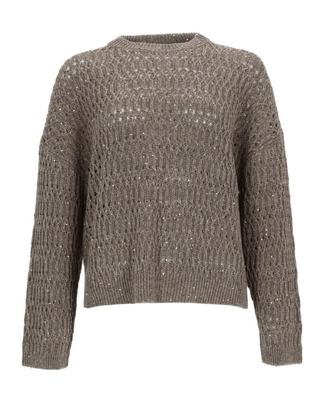 Brunello Cucinelli Gray Linen Knitwear