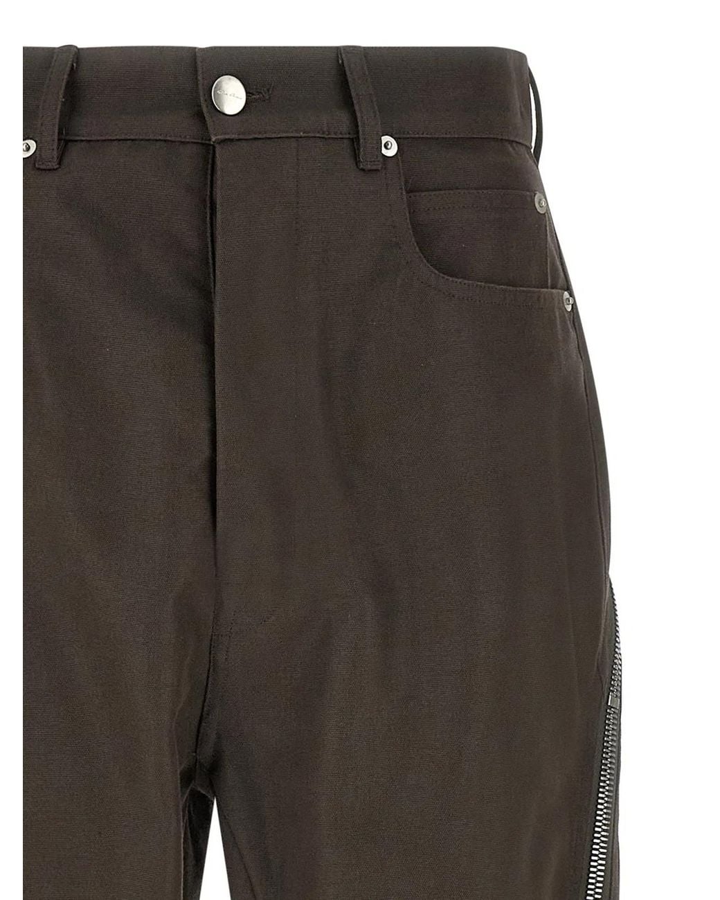 Rick Owens Gray Cotton Casual Pants for men