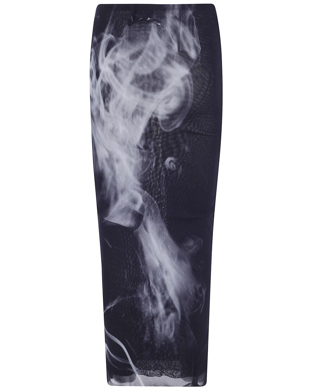Jean Paul Gaultier Blue Mesh Long Skirt Printed "Smoking