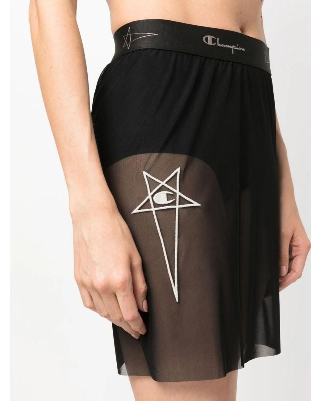 Champion x Rick Owens Black Rick Owens X Champion Logo Skirt