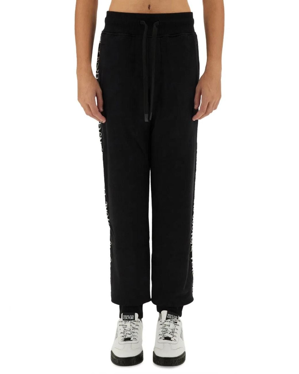 Versace Jeans Couture Black Jogging Pants With Logo for men