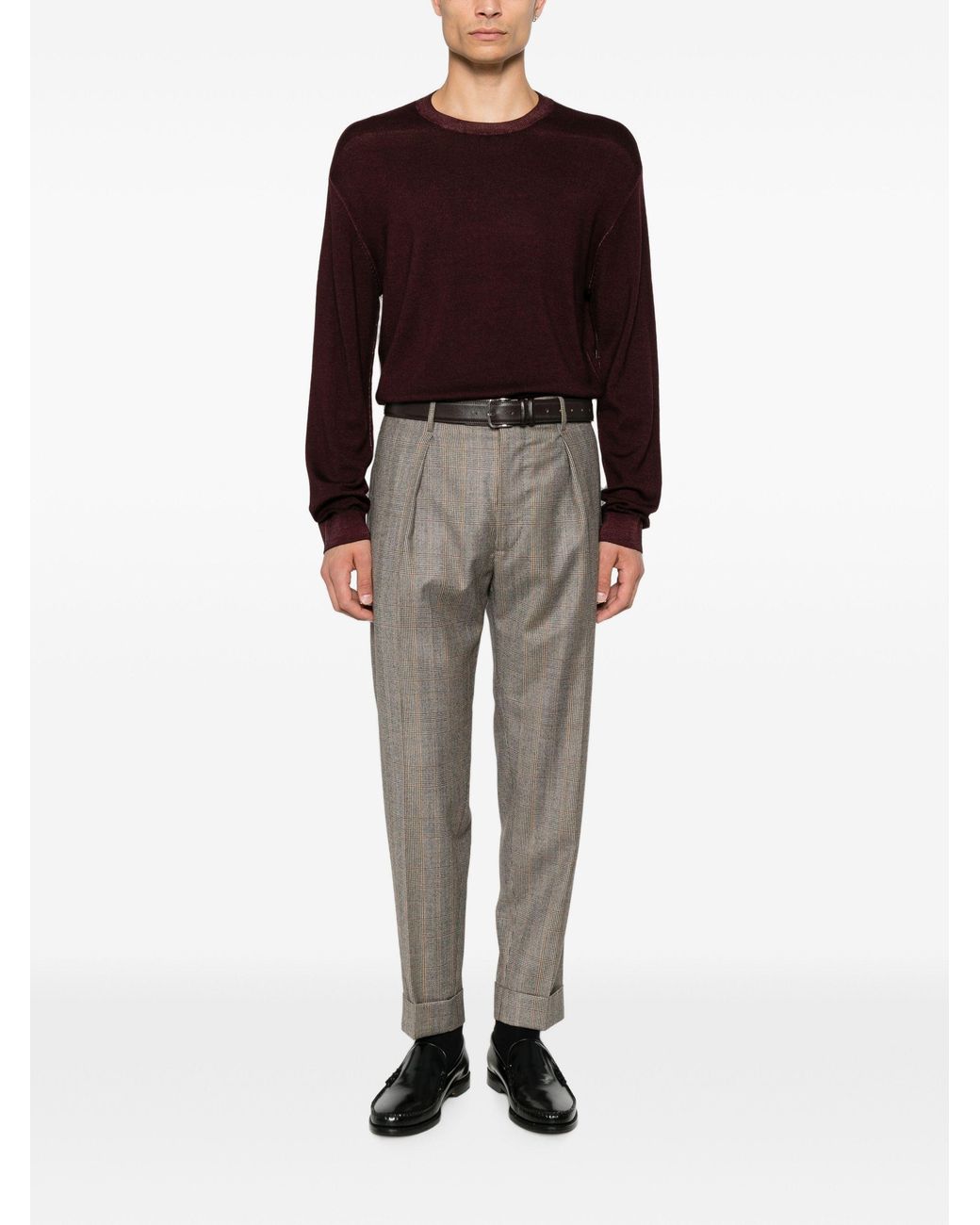 Emporio Armani Purple Virgin Wool Pullover for men