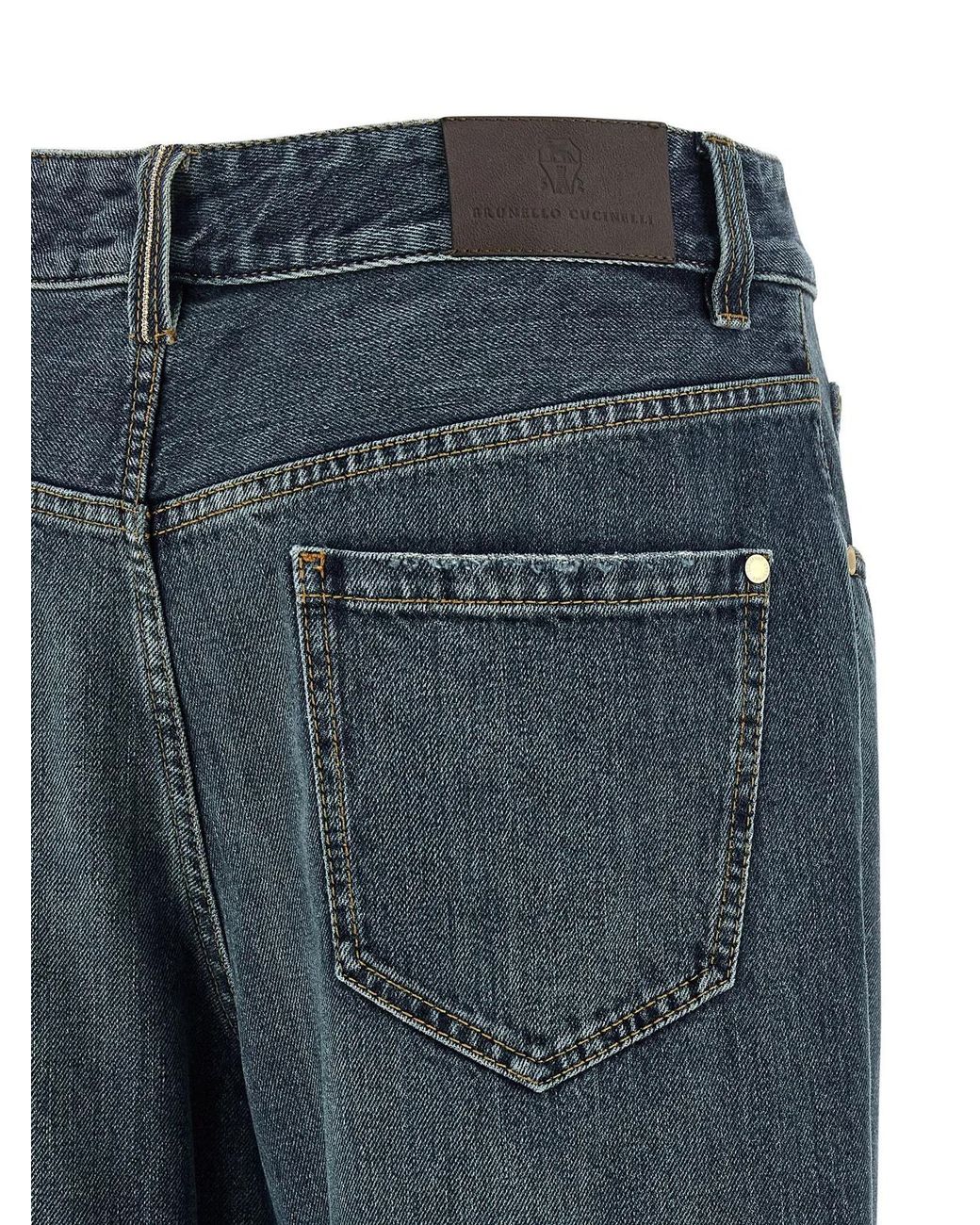 Brunello Cucinelli Blue Cotton Flared Jeans Clothing