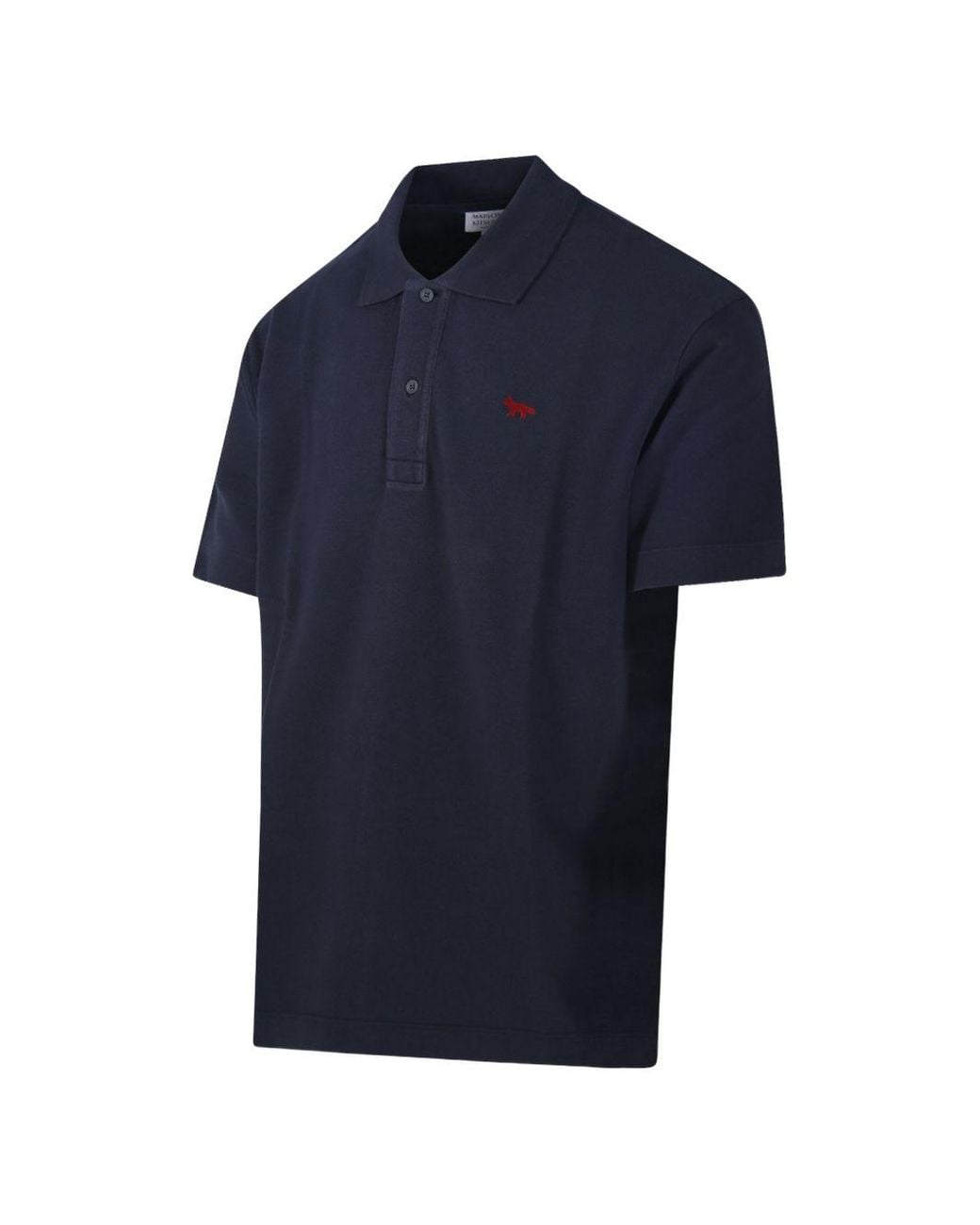 Maison Kitsuné Blue Maison Kitsuné Profile Fox Cotton Polo Shirt for men