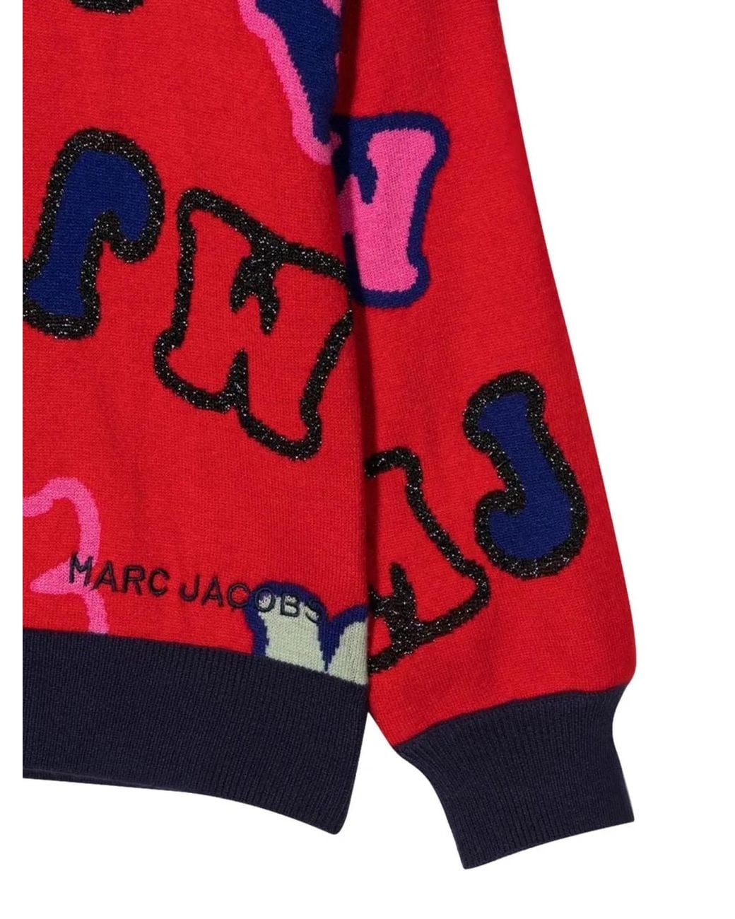 Marc Jacobs Red Mj Crew Neck Pullover