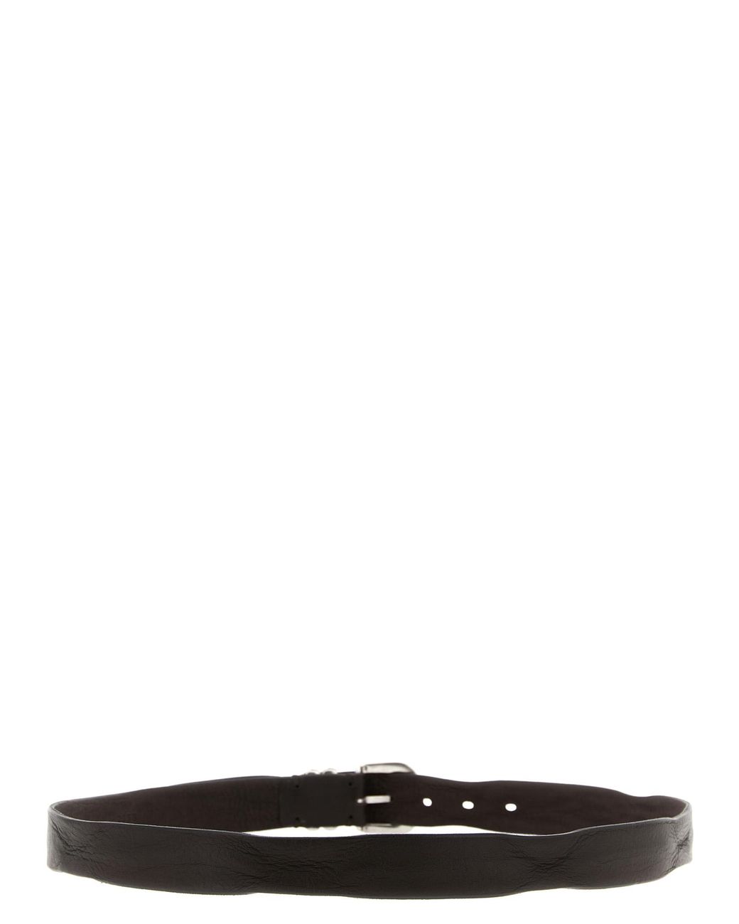 ZERBINI CLAUDIO Black Aged Leather Belt for men