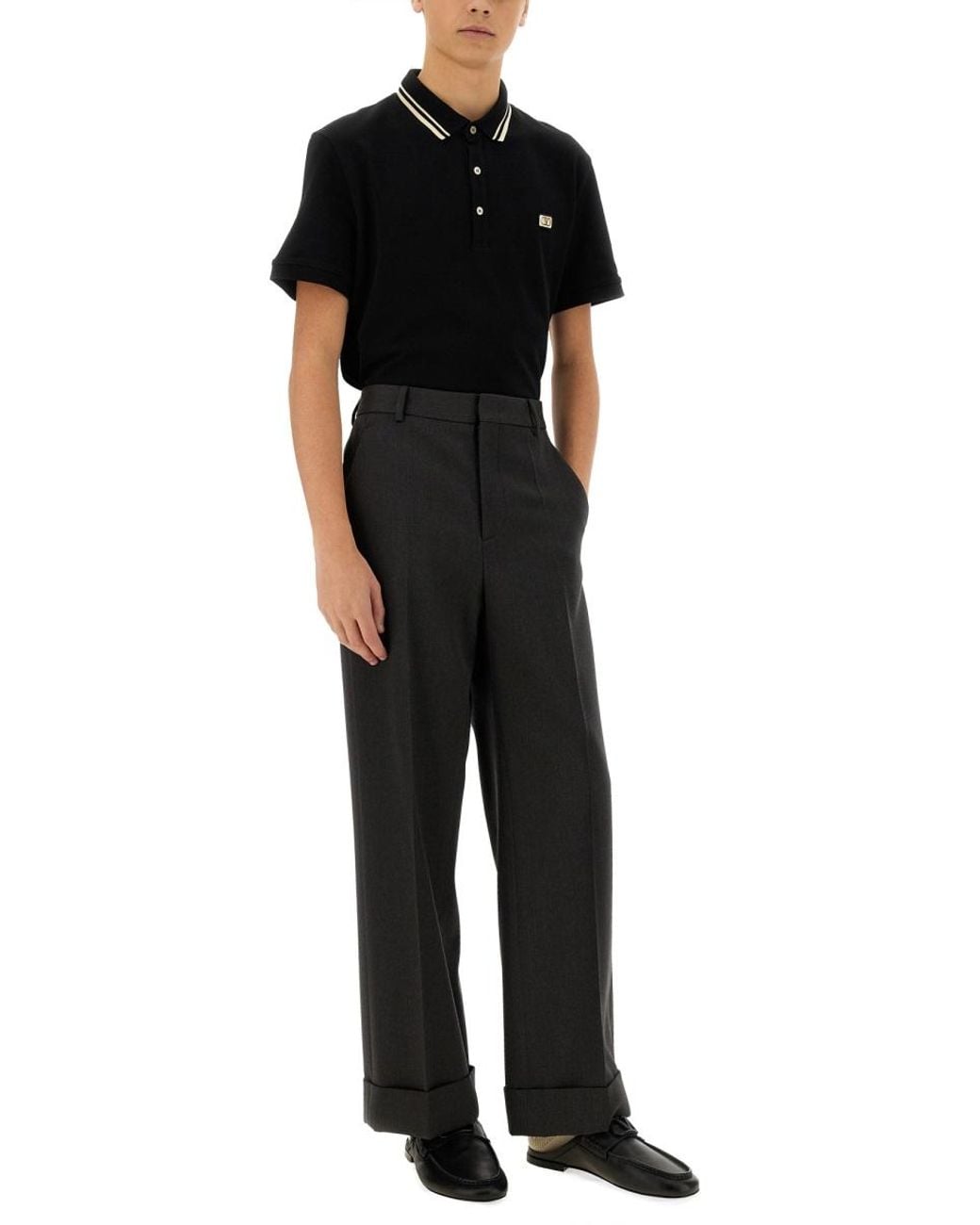 Valentino Black Piquet Polo for men