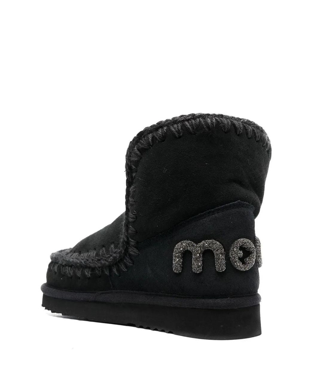 Mou Black Eskimo 18 Glitter Logo Boots
