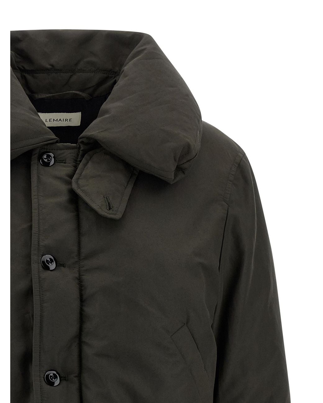 Lemaire Black Bubble Collar Cropped Down Jacket