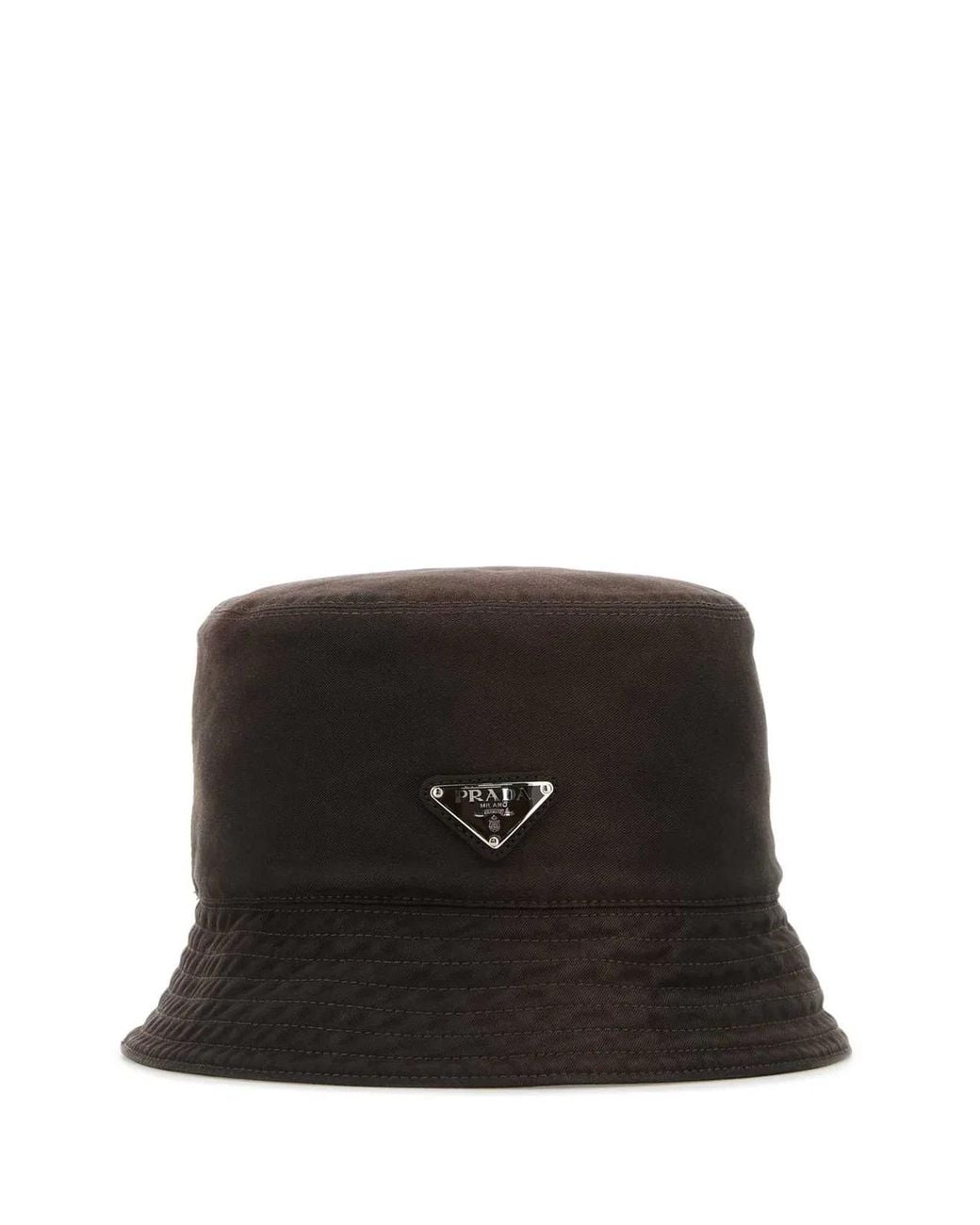 Prada Black Cotton Bucket Hat for men