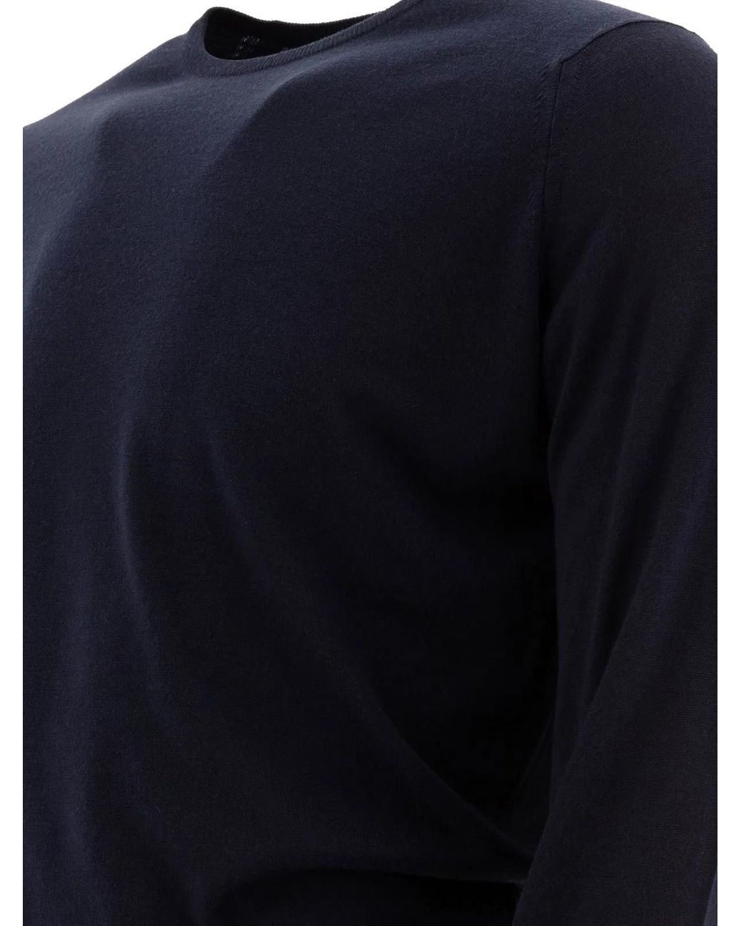 John Smedley Blue Merino Wool "Lundy" Crewneck Sweater In for men