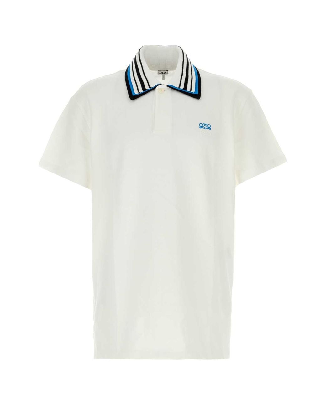 Loewe White Piquet Polo Shirt for men