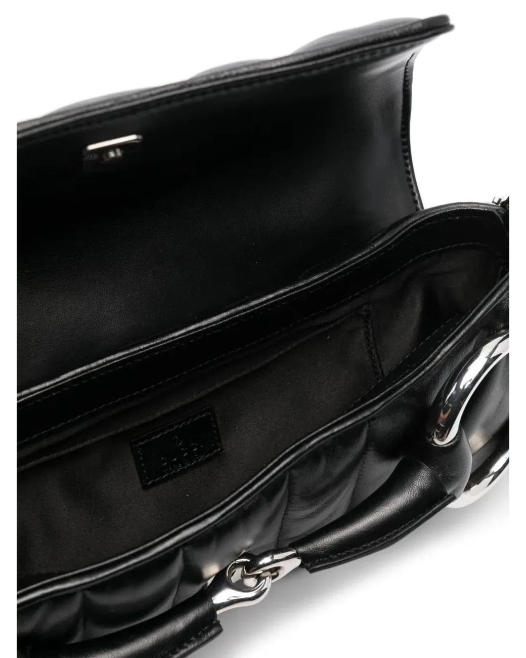 Gucci Black Medium Horsebit Chain Shoulder Bag