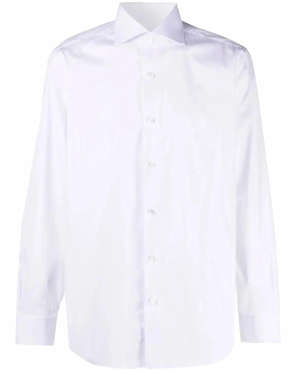 Barba Napoli White Classic Popeline Stretch Shirt for men