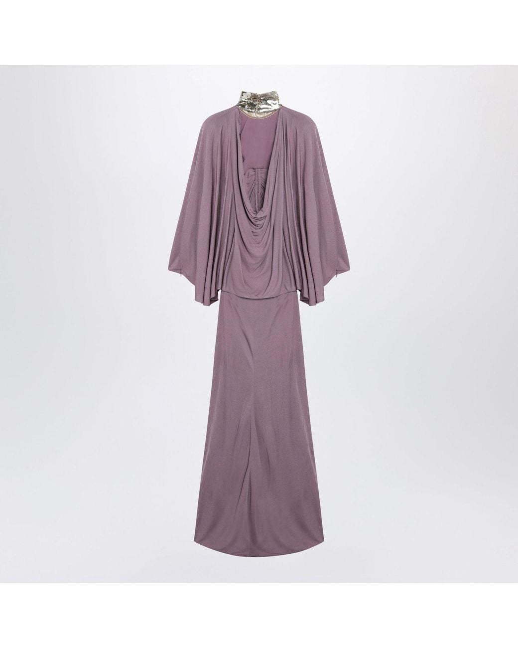 Valentino Garavani Purple Mauve Draped Long Dress