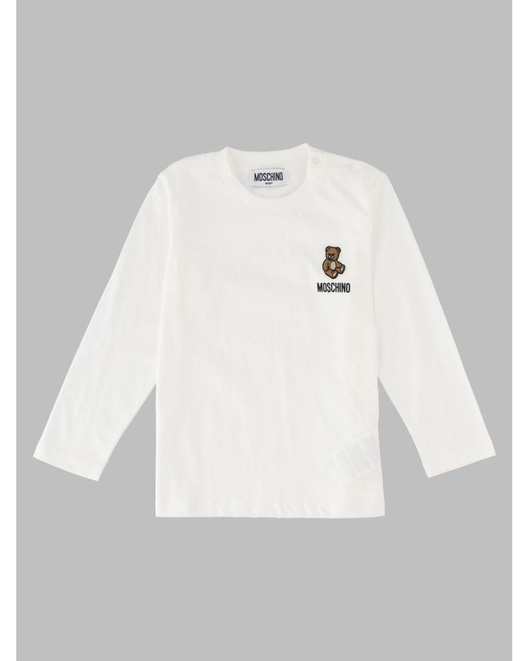 Moschino Gray Kids Teddy Bear Long Sleeve T-Shirt