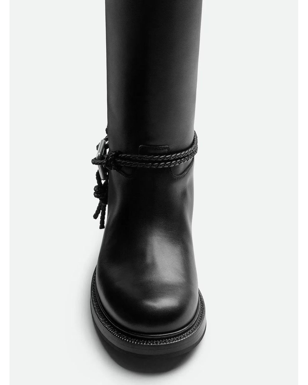 Bottega Veneta Black James Knee-High Calfskin Boots