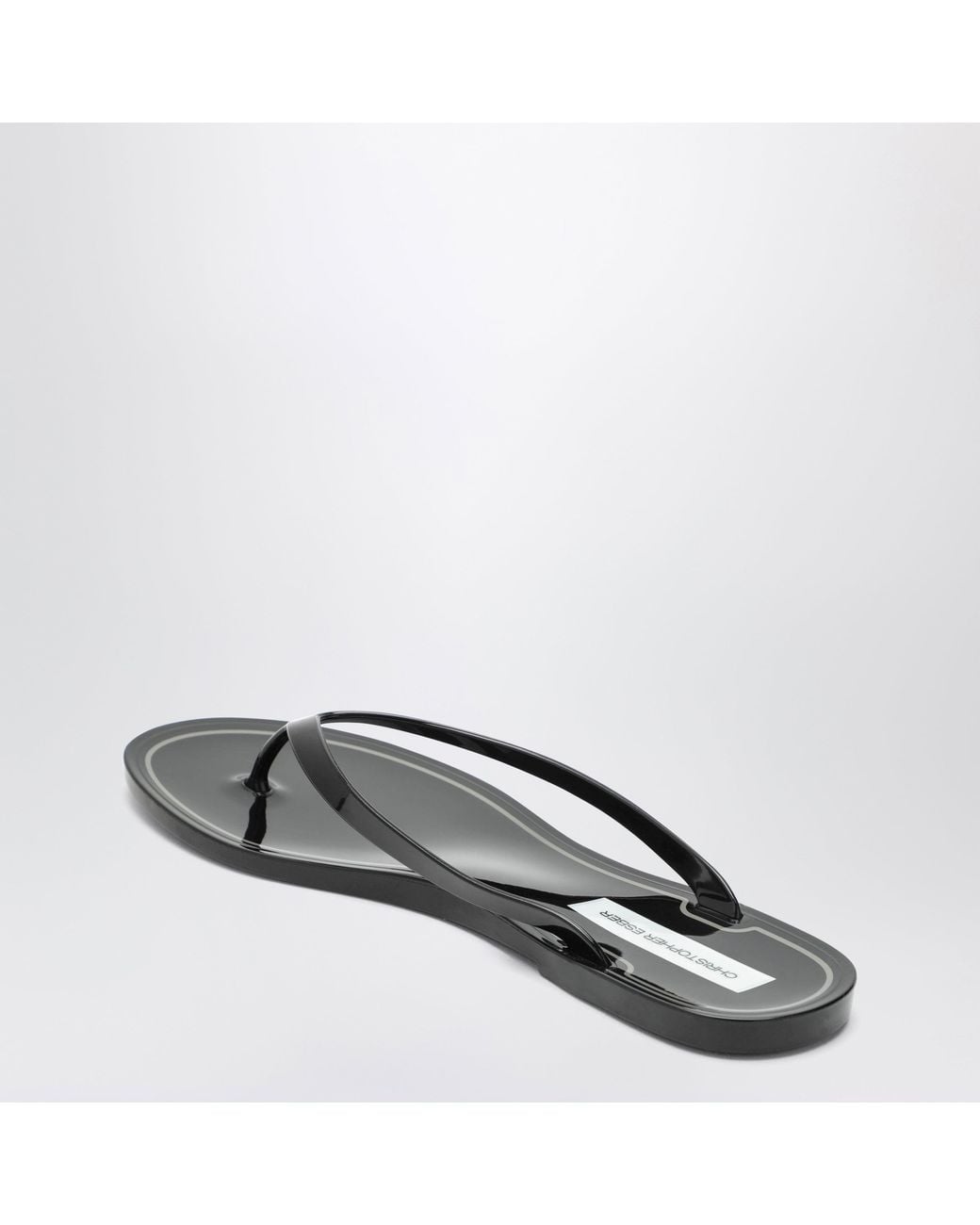 Christopher Esber Black Jo Thong Sandals, Transparent